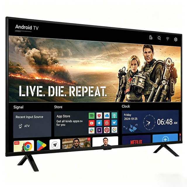 OEM Customizable LED Smart TV 32-85 Inch 4K Android HDTV with Full HD 1080p for Hotel Use