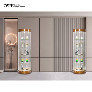 <span class=keywords><strong>Vitrine</strong></span> <span class=keywords><strong>en</strong></span> <span class=keywords><strong>verre</strong></span> tour ronde personnalisée avec spot lumineux - Product Image 5