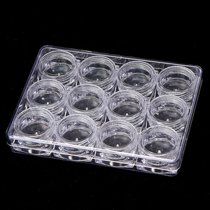Boîte de rangement vide carrée transparente en plastique pour strass de nail art, bijoux et perles, organisateur de manucure pour salon, support de rangement pour outils - Product Image 3