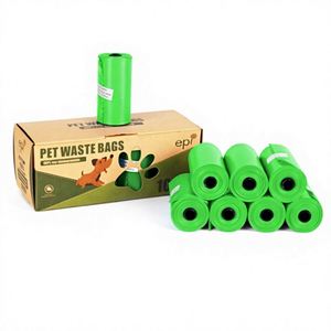 En stock, sacs à déchets pour animaux de compagnie biodégradables EPI, colorés, extra-épais, type rouleau, pour ramasser les excréments, emballés dans une boîte en papier - Product Image 1