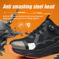 Chaussures de sécurité pour usine/construction/mines - Embout en acier anti-écrasement anti-perforation, tige en mesh, semelle extérieure en caoutchouc, bottes de travail toutes saisons