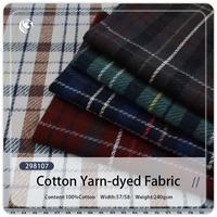 Tissu en coton teint en fil à carreaux écossais 240 g/m² pour vêtements d'enfants (garçons et filles), chemises et pantalons pour hommes et femmes