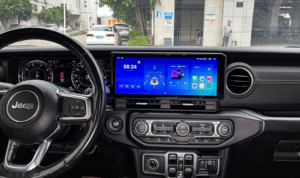 Pour Jeep Wrangler 18-22, écran tactile de 12,3 pouces, modification du tableau de bord de la voiture avec navigation intégrée, GPS Android DSP USB - Noir et rouge - Product Image 3
