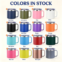 Mug à café isotherme empilable en acier inoxydable 16 oz avec logo personnalisé, double paroi, tasse de voyage thermique avec couvercle pour le camping