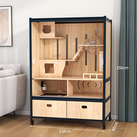 Vente directe usine – Grande villa pour chat en bois massif multicouche, niche, armoire de logement pour animaux, maison pour animaux respirante et imperméable