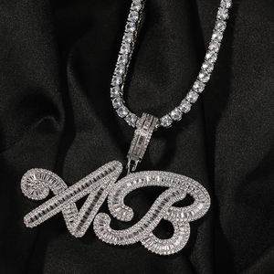 Tranish-Collar personalizado con nombre y <span class=keywords><strong>letra</strong></span> inicial de circonia cúbica, colgante de cuarzo, adornos, tendencias de joyería, <span class=keywords><strong>2022</strong></span> - Product Image 2