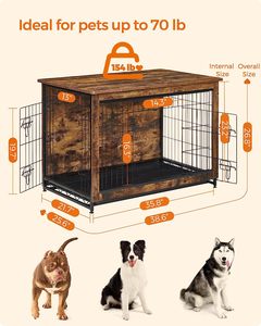 Jaula para perros de alta resistencia, muebles de madera para cachorros, jaulas para mascotas, cajas para perros grandes, jaula moderna de madera para interiores - Product Image 4
