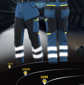 <span class=keywords><strong>Pantalon</strong></span> de <span class=keywords><strong>travail</strong></span> de sécurité pour hommes, haute visibilité, multi-poches, en polyester indéchirable, pour atelier, usine, construction, printemps - Product Image 3