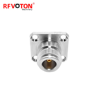Bride Jack femelle en métal en laiton de type N avec soudure de connecteur à 4 trous pour câble coaxial semi-rigide semi-flexible RG402 RG141
