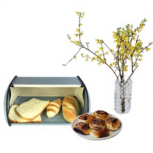 Moderna Caja de Pan Metálica con Tapa Abatible, Contenedor Rectangular para Almacenamiento de Alimentos, para Preservar la Frescura en la Cocina - Product Image 6