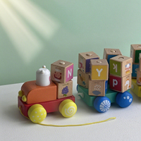 Nouveau design éducatif Shine Pep SPW-012QC Ensemble de blocs en bois alphabet 7-12 mois Unisexe Jouets de train pour la maternelle