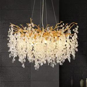 Factory price Modern Crystal Chandeliers Dining Room Luxury Kitchen Island Light Fixture Pendant Crystal Lamp