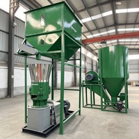 Machine de traitement des aliments pour animaux, broyeur-mélangeur combiné, 1000 kg/h, électrique, pour élevage de poulets et de canards, directement de l'usine