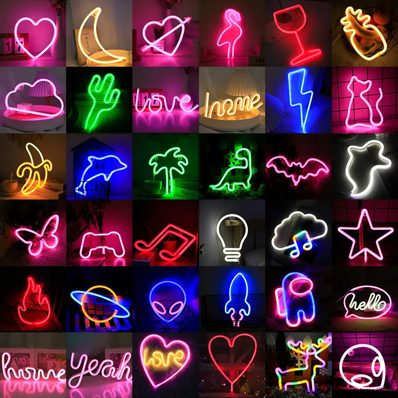 LED Neonlichter Hochzeit Bar Dekoration Batterie USB Powered Stylised Lights Lampe Alphabet Light up Sign Party