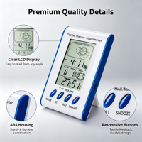 Thermo-hygromètre numérique, moniteur de température et d'humidité intérieure, prévisions météorologiques, écran LCD, matériau ABS, modèle SH-188 pour la maison