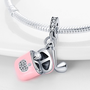 Breloque musicale en cuivre, perle émaillée, guitare, casque, note, microphone, bijoux pour bracelet, cadeau pour femme, amoureuse de la musique - Product Image 2