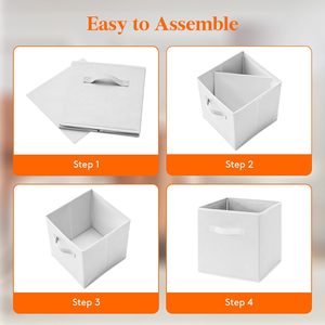 Cubes <span class=keywords><strong>de</strong></span> <span class=keywords><strong>rangement</strong></span> pliables bacs en tissu pliables organisateurs paniers d'organisation décoratifs pour étagères placard chambre - Product Image 3
