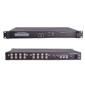 Sistema de cabecera de transmisión de TV Digital, multiplexor ATSC con salidas IP, 2 ASI + 6 tocadores