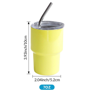 Vaso de Chupito Personalizado con Logotipo, Mini Vaso de 7 oz con Pajita y Tapa, Vasos de Acero Inoxidable para Sublimación, 3 oz para Bodas y Fiestas - Product Image 2