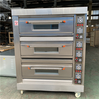 Offre Spéciale commercial cuisson Pizza électrique gaz Double 3 bureau 6 plateaux four commercial four à pain industriel