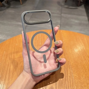 เคสโทรศัพท์กันกระแทกแบบแม่เหล็ก HD อะคริลิกใส ปุ่มโลหะ สำหรับ iPhone 17 Air 16 15 14 13 12 Pro Max Plus 16E - Product Image 4