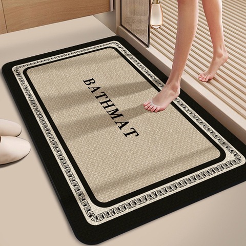 Household Toilet Floor Bath Mats Water Absorption Toilet Floor Bath Mats Rug  Back Non-slip Toilet Floor Bath Mats