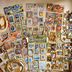 Serie de Museo de Pinturas Famosas, Marco Europeo Vintage, Decoración Navideña Acuática, Adhesivo Decorativo de Papel Autoadhesivo - Product Image 1