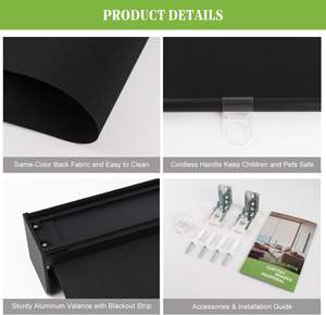 Stores occultants enroulables écologiques résistants à la décoloration, isolants thermiques, protection UV, sans cordon, avec cantonnière en polyester à arrêt libre - Product Image 4