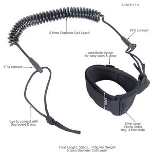 Ayak Bağı Askısı Kürek SUP Tahtası Aksesuarı Sörf Tahtası Nehir Bağı Spiral Bağlantı TPU Bağlantı Çift Paslanmaz Çelik Döner Bağlantı Elemanı Siyah - Product Image 2