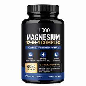 Capsules de magnésium OEM/ODM, complément minéral 12-en-1, complexes de magnésium riches, améliore l'immunité, usage adulte, 1-2 par jour, personnalisable - Product Image 1