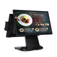 Systèmes de point de vente (PDV) à double écran tactile SDK, système de point de vente pour restaurant de 15,6 pouces, terminal PDV RFID avec écran de 11,6 pouces et lecteur MSR
