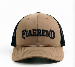 Casquette de baseball personnalisée vintage brodée, marron et noire, en maille, avec patch 3D, réglable, style snapback, pour le sport - Product Image 1