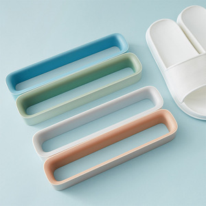 Wall Mounted Slipper Rack Blue 1 Layer Bathroom Storage Shelf Durable Adhesive Hook - Product Image 3