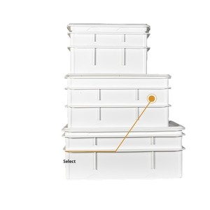 Plateaux de Fermentation et de Stockage Industriels <span class=keywords><strong>en</strong></span> Plastique Blanc Empilables avec Couvercles pour Boulangeries Professionnelles - Product Image 1