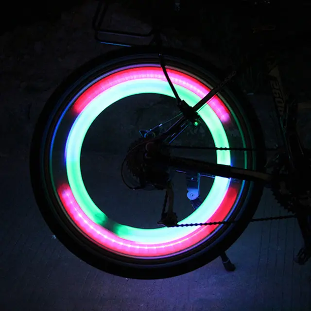 Hot Selling Outdoor Night Riding Cycling Running Safety Bike Lights Warning Silicon LED Colorful Wheel Light