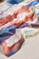 Foulard carré de luxe en soie satinée brillante à motifs de pinceaux aquarelle, élégant foulard pour le cou et la tête, accessoire cadeau, vente en gros