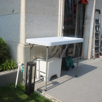 Table de pêche pliable d'extérieur avec évier et robinet, en plastique blanc, durable et étanche, mobilier d'extérieur