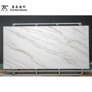 Piedras sinterizadas KLA113 Azulejos de porcelana grandes Paneles de pared Grandes 1600*3200mm Diseños de aspecto de mármol de lujo Encimeras Revestimiento Piso - Product Image 1