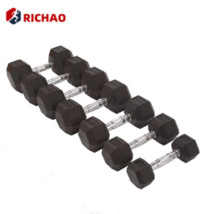 Set di <span class=keywords><strong>Manubri</strong></span> Esagonali Commerciali da 2,3 kg a 45 kg per Palestra Domestica, Pesi Rivestiti in Gomma in Ghisa - Product Image 4