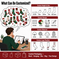 Chaussettes de Noël en coton tricoté personnalisées pour ensemble familial assorti, vente en gros, marque privée, OEM, ODM, conception gratuite