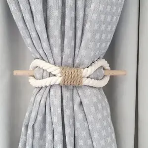 Boho Cotton Custom Modern Window Handmade Tie Back Macrame Curtain Tieback Holder