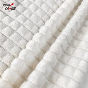 Tela de Franela a Rayas Blancas y Azules con Estampado en la Parte Posterior Negra, 100% Poliéster, Directo de Fábrica KINGCASON, con Corte para Forro de Mantas - Product Image 5