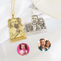 Collier avec nom photo personnalisé Vente en gros Mode Nouveau design Collier en acier inoxydable Pendentif avec nom personnalisé pour la famille