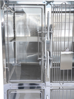 Clinique vétérinaire, traitement vétérinaire avec chambre à oxygène en option, porte en acier inoxydable, cage pour chat, cage pour animaux, cage pour hôpital vétérinaire