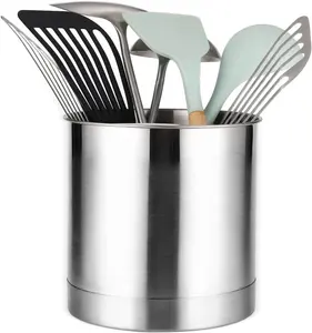 Heavy Large Utensils Holder,Steel Holder Utensil Crock,Stainless Steel Utensil Holder Caddy