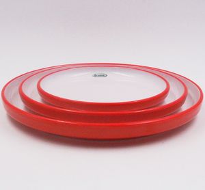 Assiette à pâtes durable en mélamine européenne classique ensemble de service rond Double couleur vaisselle assiette plats pour mariage cuisine hôtel - Product Image 2