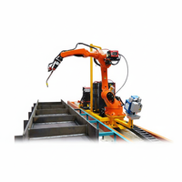 Station de travail de robot de soudage articulé à 6 axes automatique à poutre en H avec PLC et boîte de vitesses à vendre
