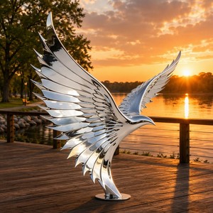 Scultura Personalizzata di <span class=keywords><strong>Aquila</strong></span> Dinamica in <span class=keywords><strong>Acciaio</strong></span> Inossidabile - Sculture Moderne di Arte della Natura Selvatica in <span class=keywords><strong>Acciaio</strong></span> Inossidabile - Product Image 2