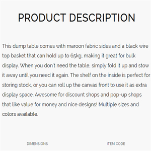 Luxury Folding Dump Bảng Maroon Xám Cửa Hàng Khung Cửa Hàng Quần Áo Tủ Hiển Thị Giá Bán Lẻ Cửa Hàng Nội Thất - Product Image 6