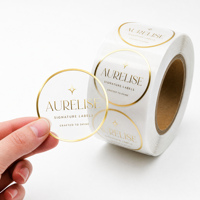 Étiquettes transparentes personnalisées avec dorure à chaud, impression de logo clair, autocollants pour emballages cosmétiques